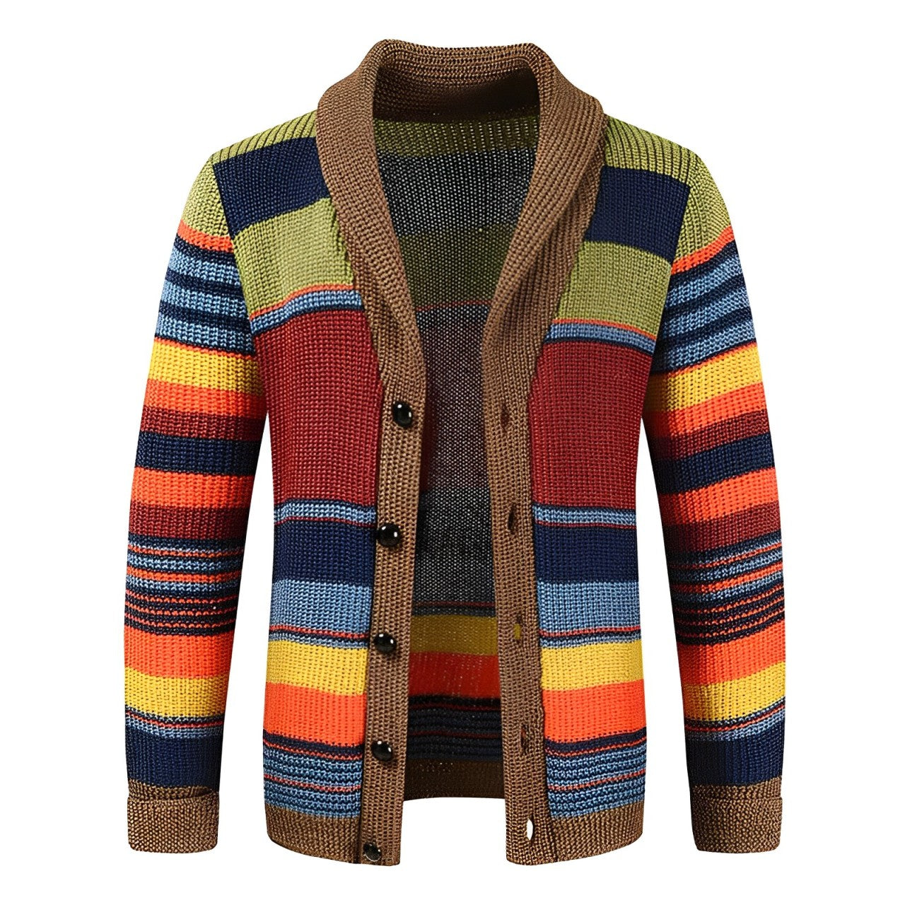 Retro-Cardigan Herren | Kräftiges Streifen-Statement & Entspannte Passform