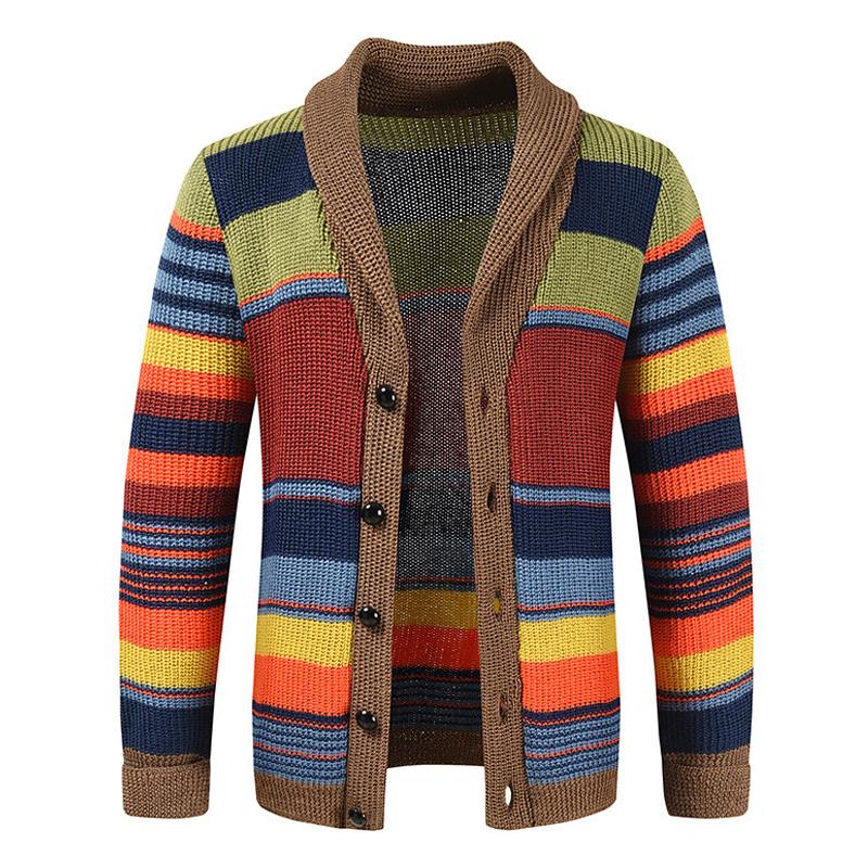 Retro-Cardigan Herren | Kräftiges Streifen-Statement & Entspannte Passform