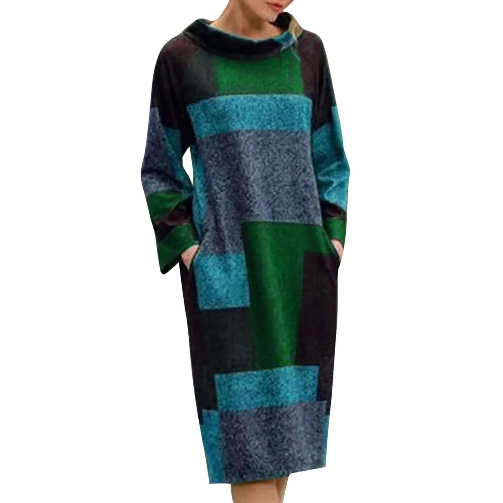 Retro-inspiriertes Patchwork-Maxikleid