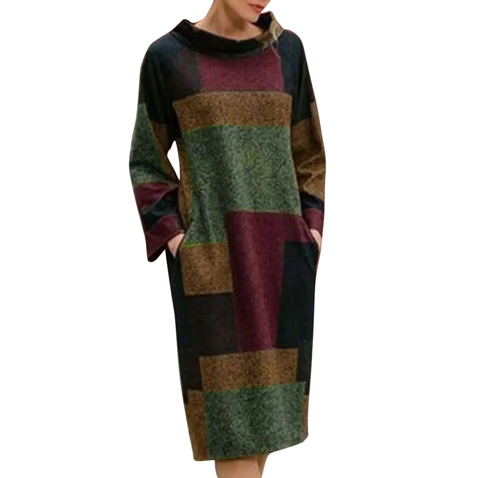 Retro-inspiriertes Patchwork-Maxikleid