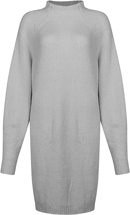 Rollkragen-Strickkleid in breiter Passform