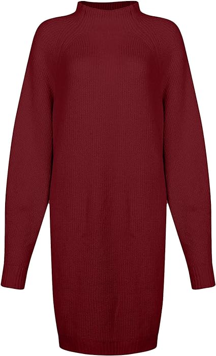 Rollkragen-Strickkleid in breiter Passform