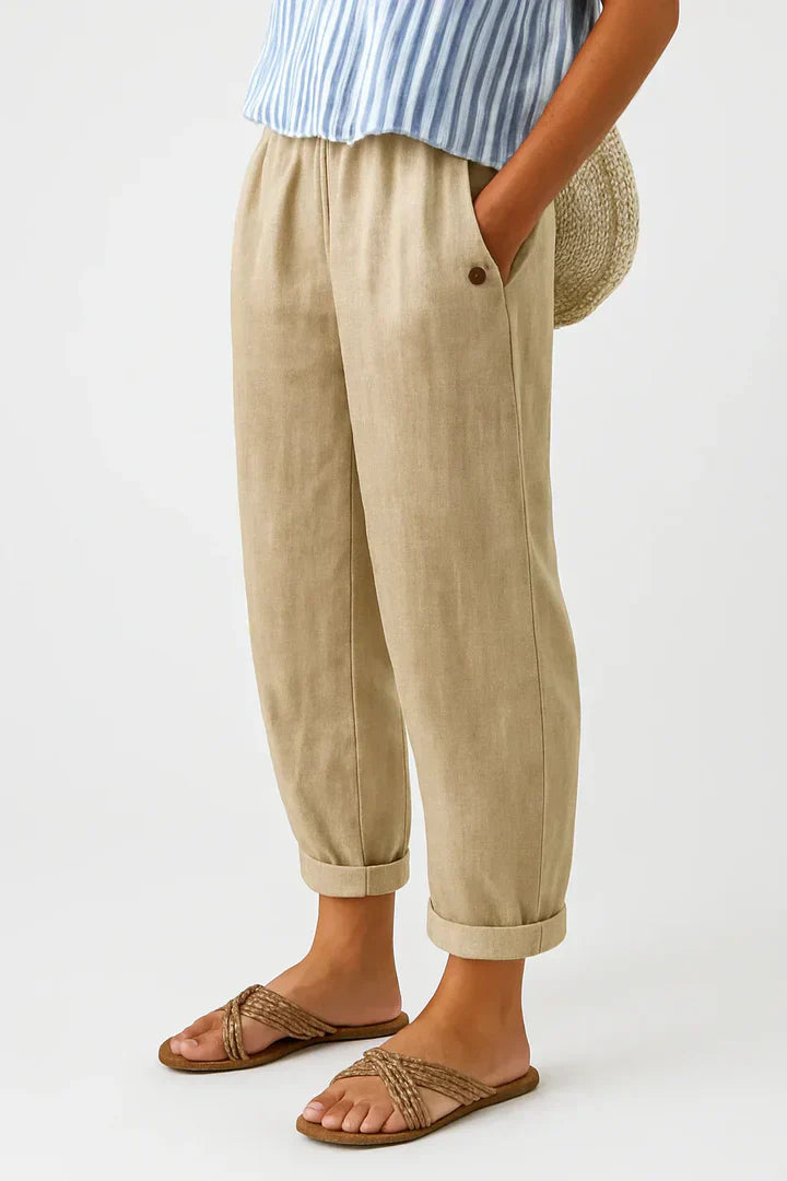 Romina™ Klassische Leinenhose 0