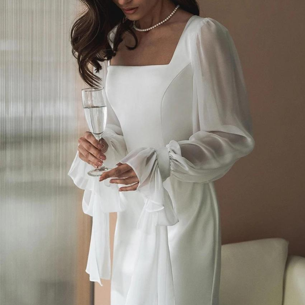 Sabina | Damen Chic Kleid für Hochzeitsgäste mit Gürtel 4