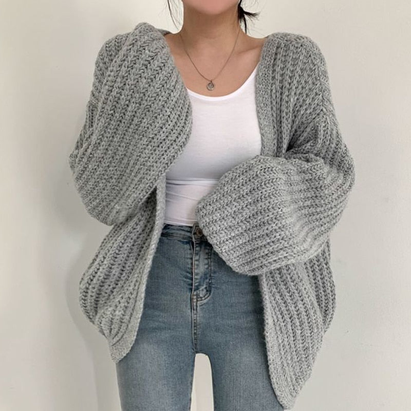 Strickjacke Damen | Grobstrick & Offene Front 6