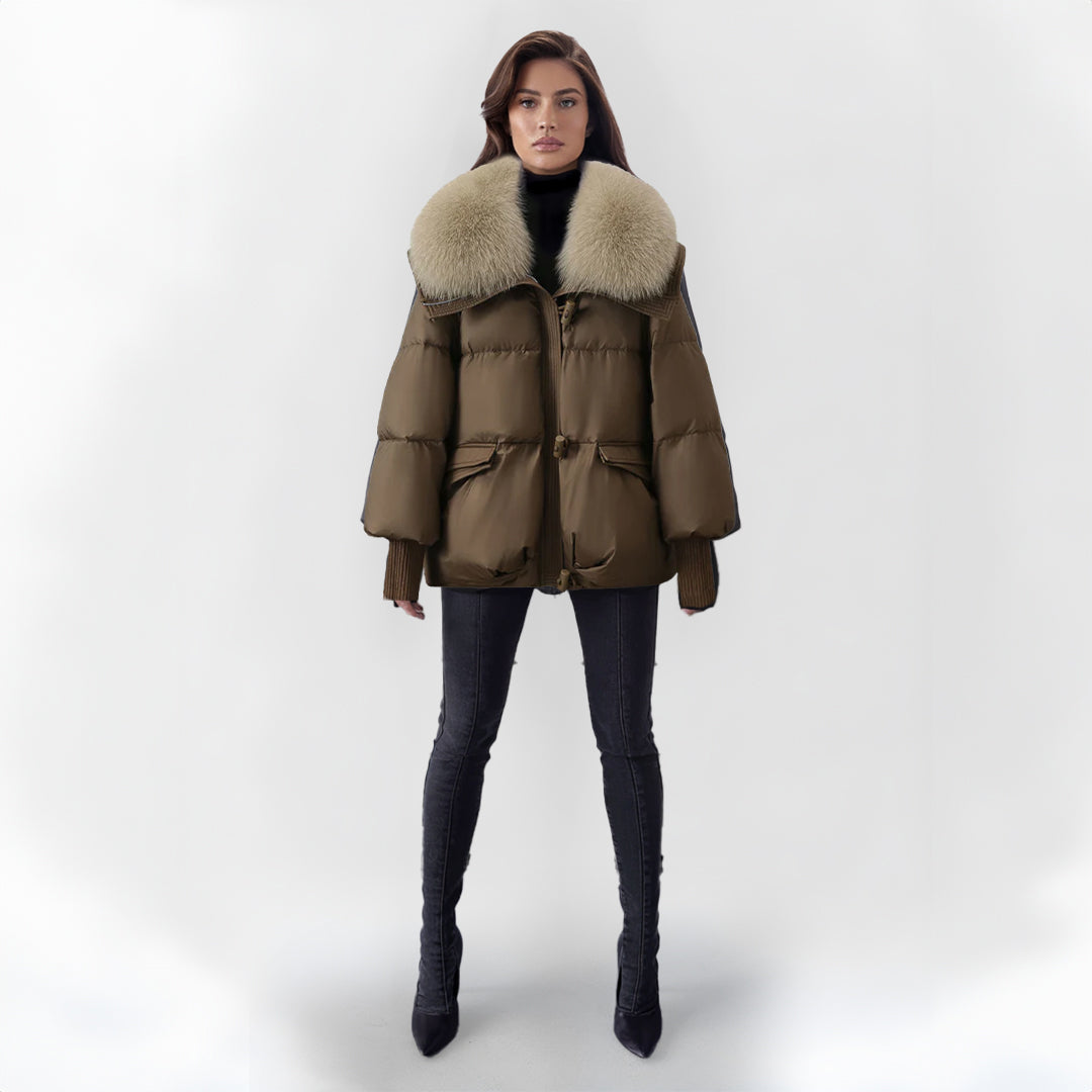 Sadie - Elegante Damen-Pufferjacke mit Pelzkragen