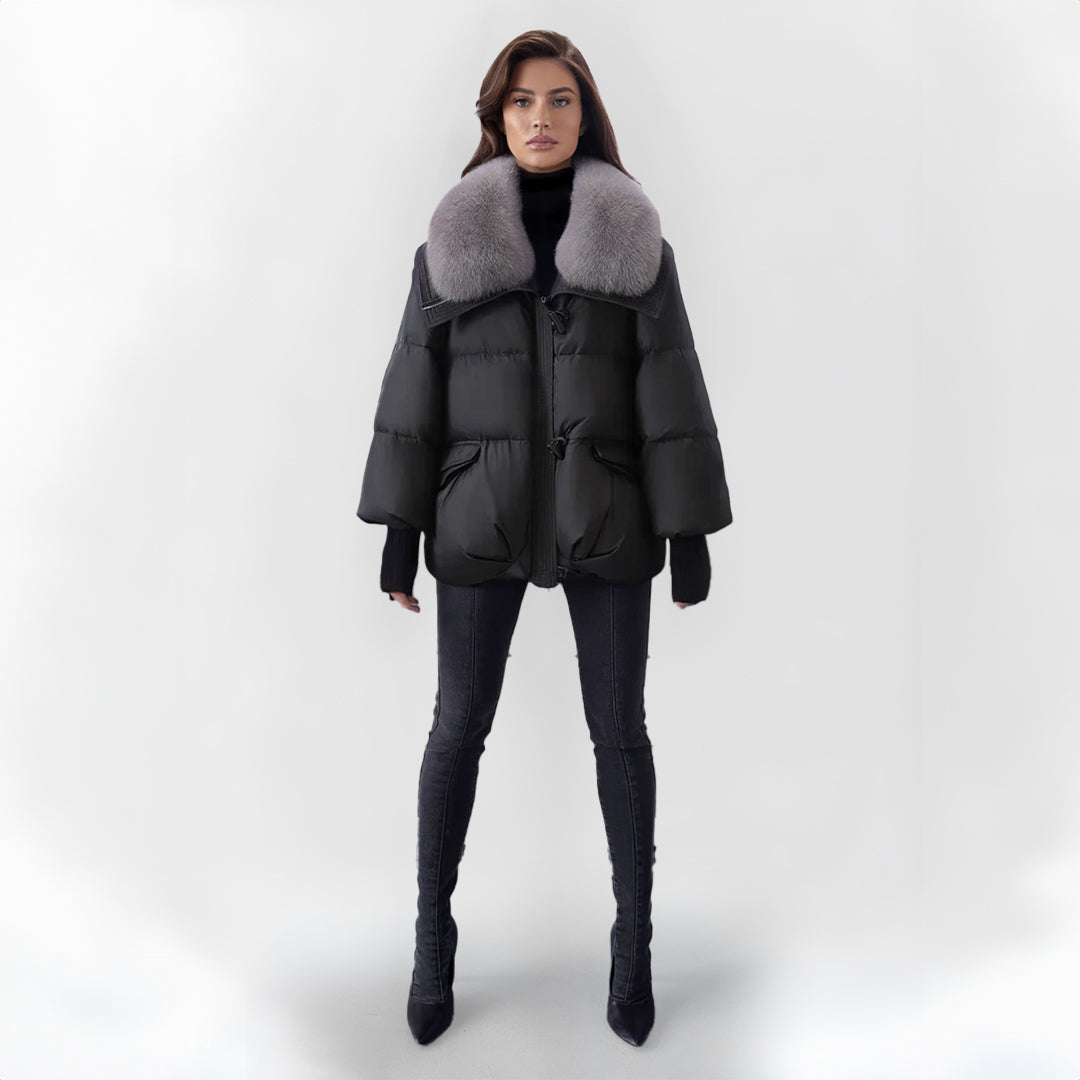Sadie - Elegante Damen-Pufferjacke mit Pelzkragen