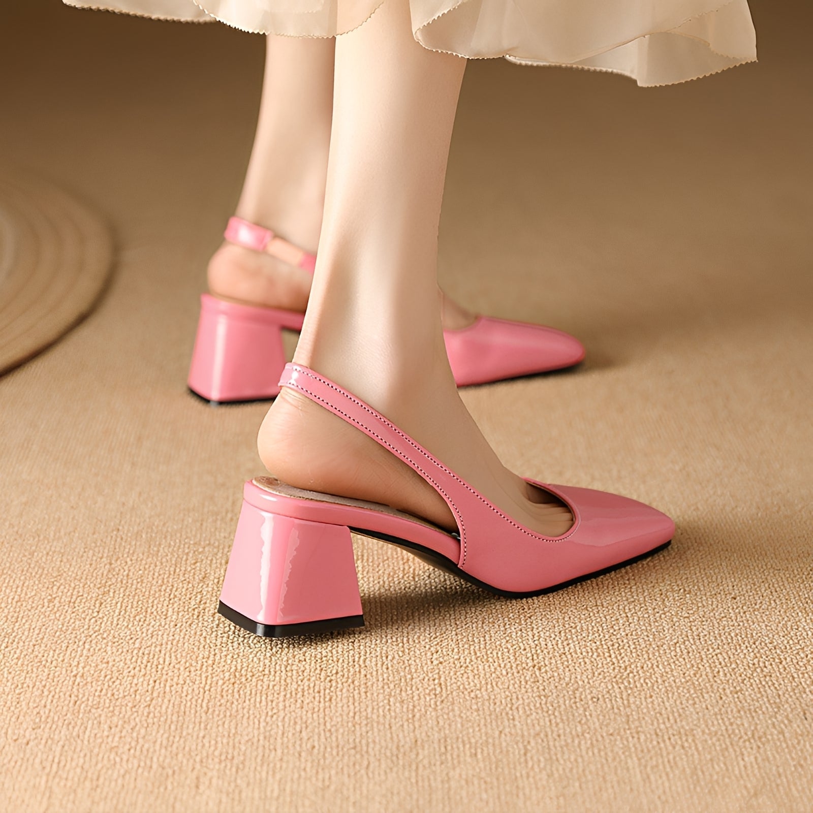 Sandali Damen mit Blockabsatz | Quadratische Zehenpartie & Slingback