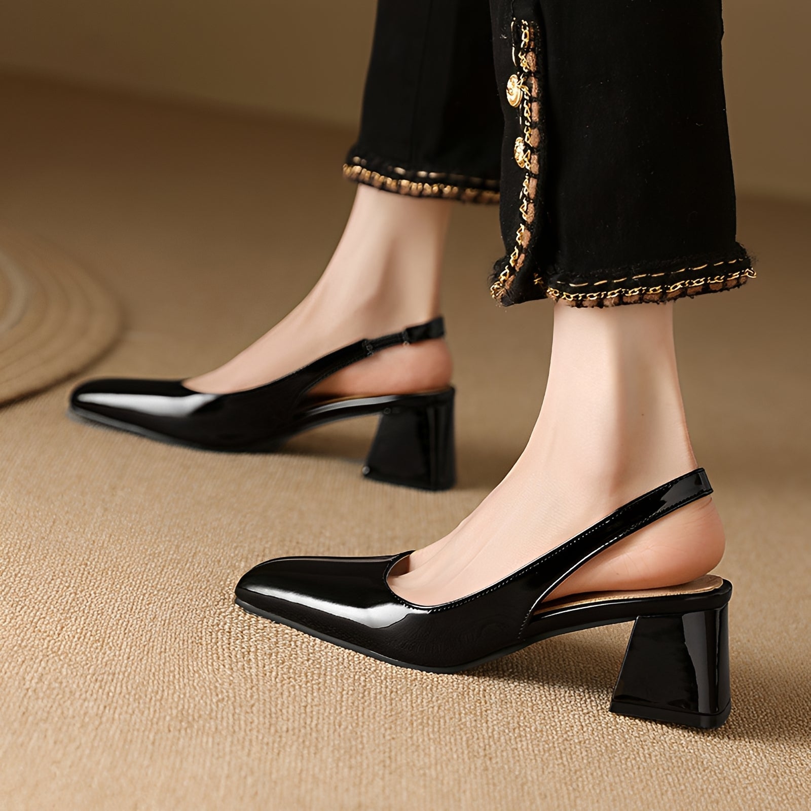 Sandali Damen mit Blockabsatz | Quadratische Zehenpartie & Slingback