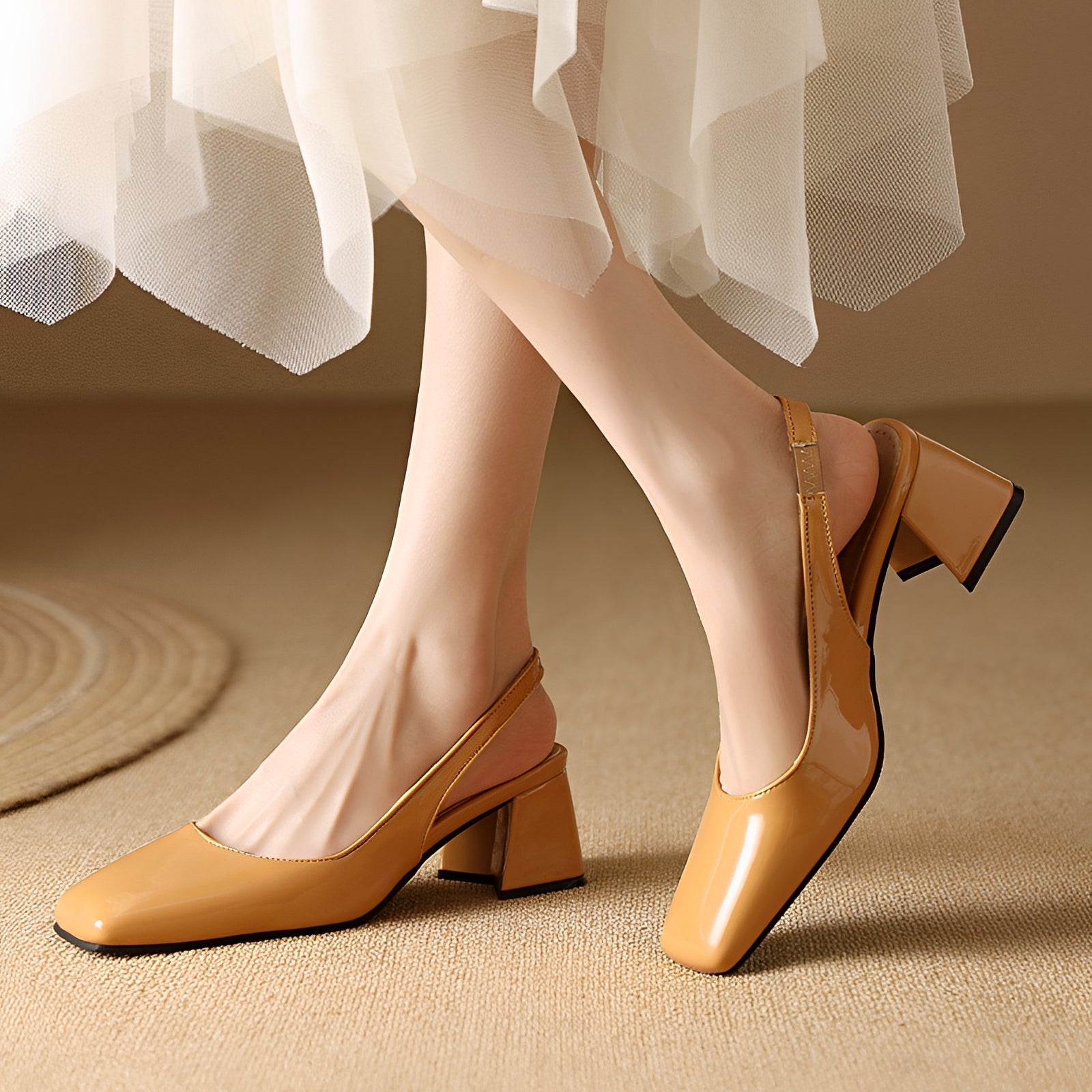 Sandali Damen mit Blockabsatz | Quadratische Zehenpartie & Slingback