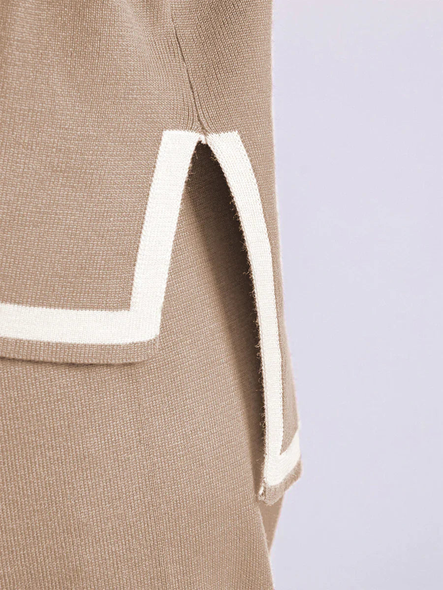 Schickes elastisches strick-loungeset