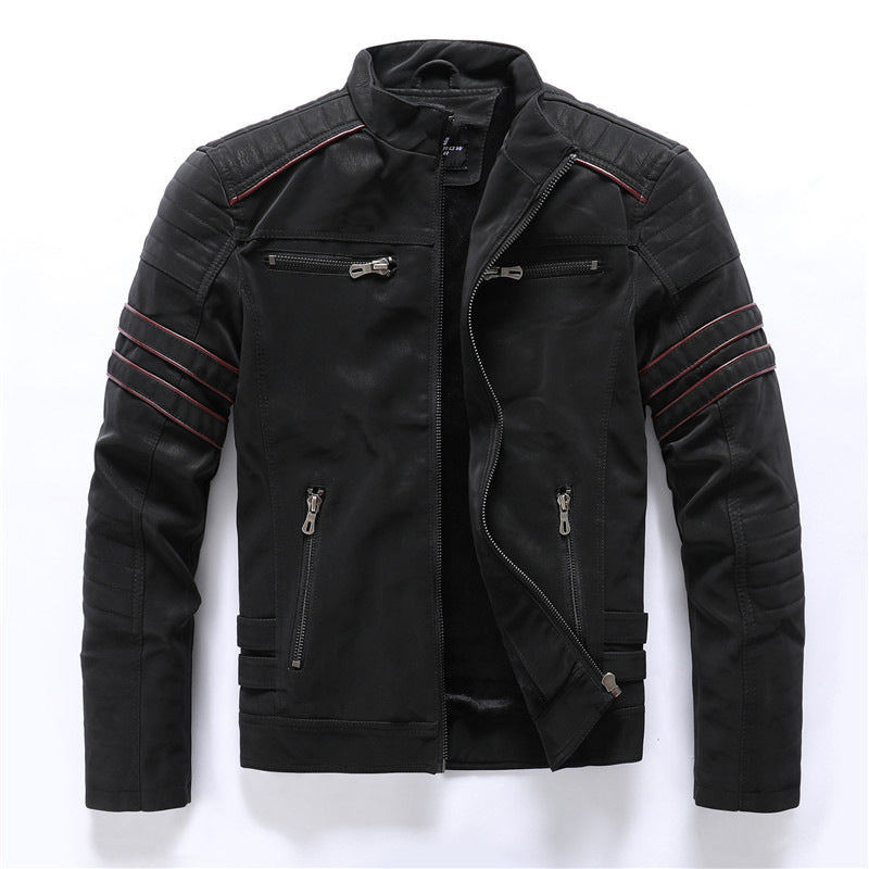 Schwarze Bikerjacke Für Herren | Mit Reißverschluss 0
