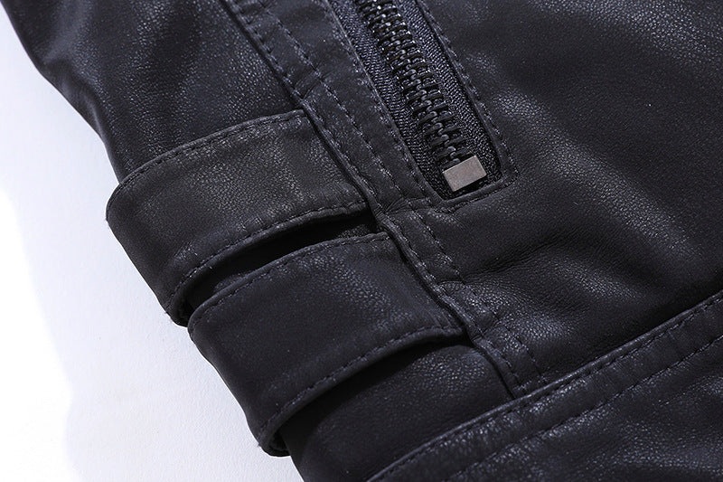 Schwarze Bikerjacke Für Herren | Mit Reißverschluss 4