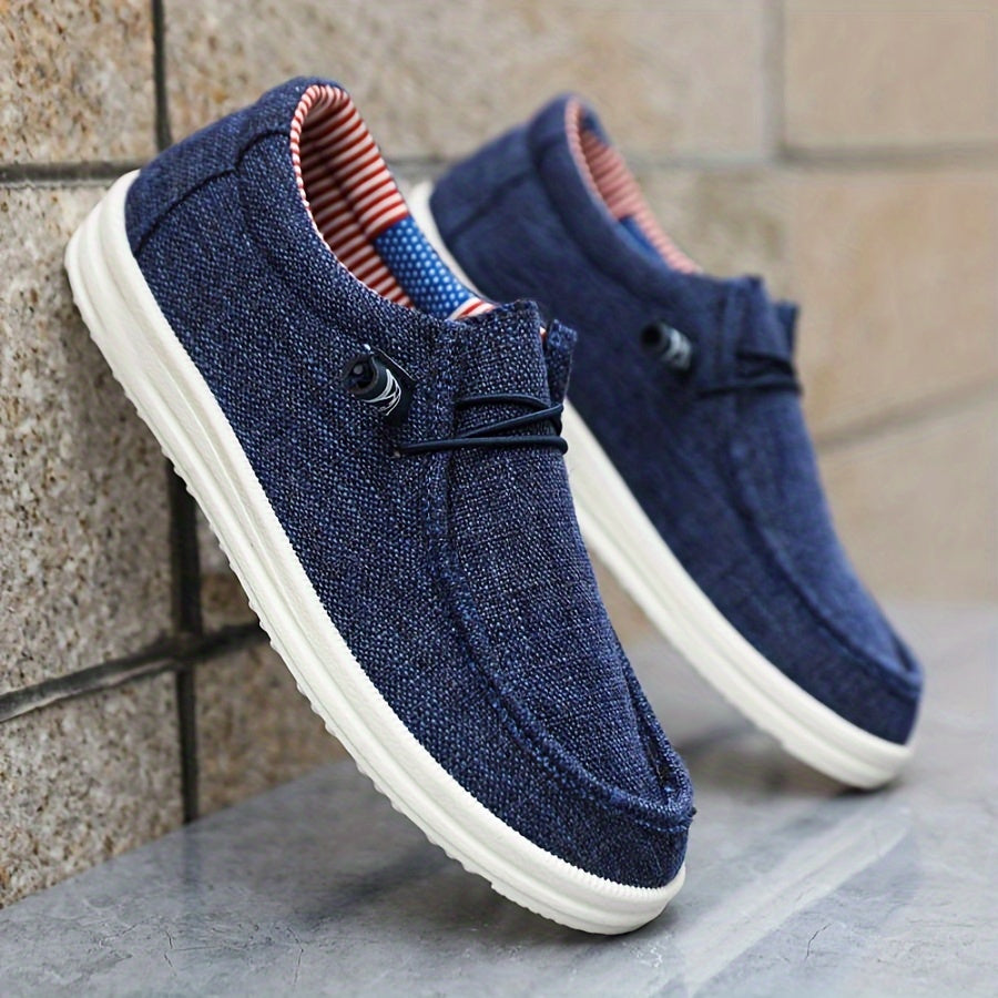Loafer Herren | Leichte Canvas-Slipper mit elastischer Schnürung