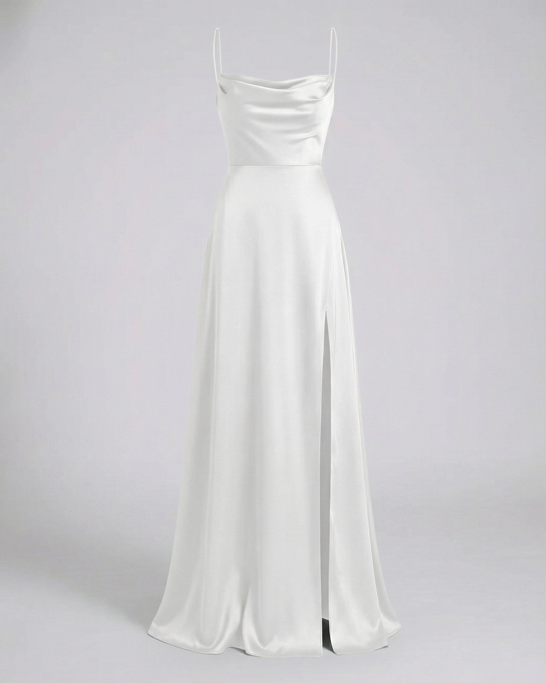 Seiden Maxikleid Damen | Drapierter Ausschnitt & Eleganter Beinschlitz