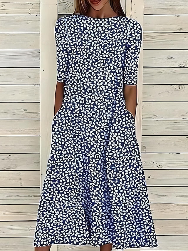 Sela™ – Küstenblumen Midi Kleid 3