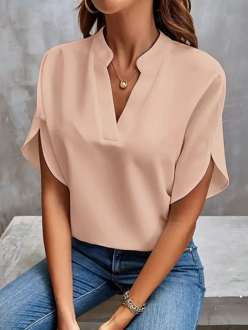 Shirt mit V-Ausschnitt Damen | Fließender Fall & Eleganter Schnitt