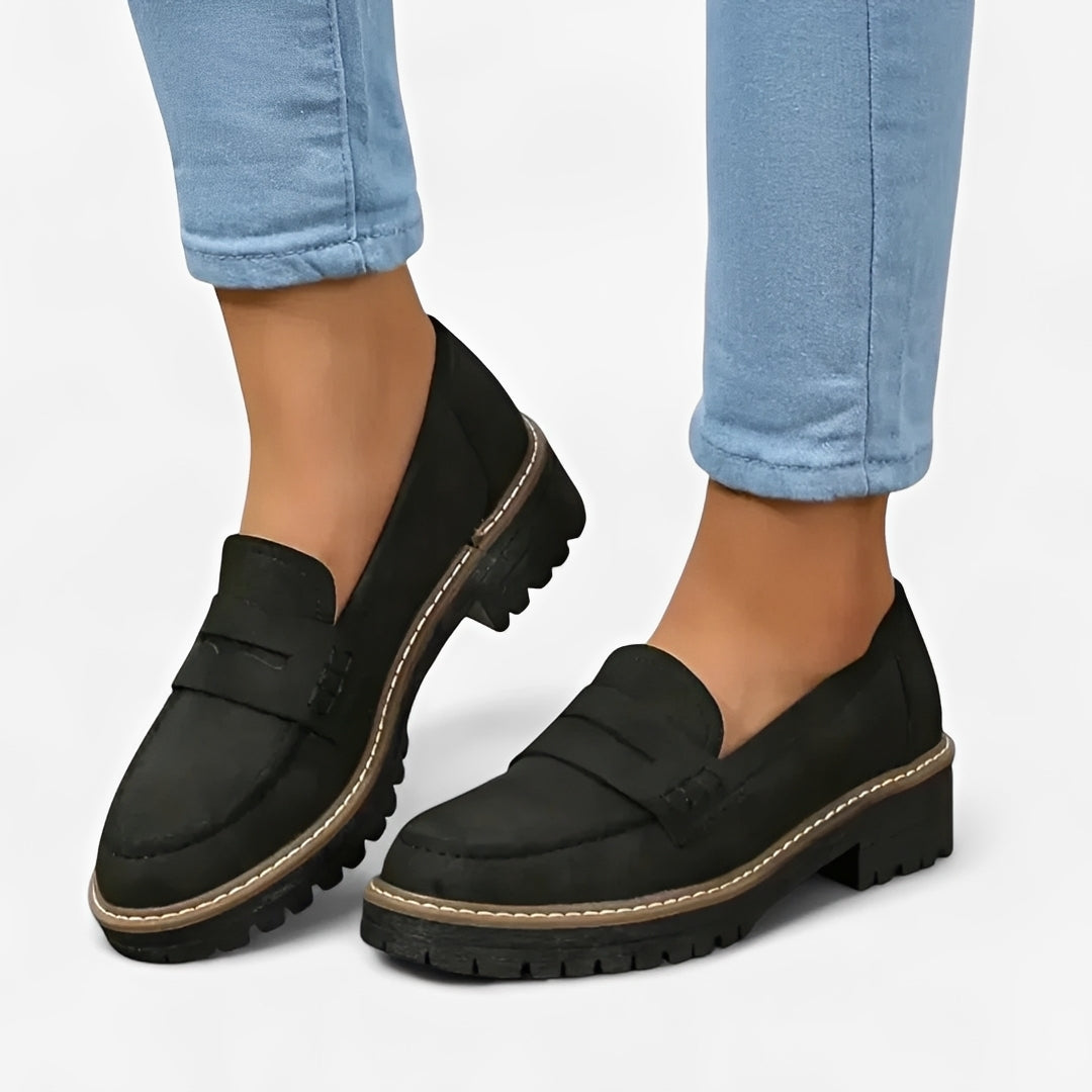 Slipper Damen | Plateau-Loafer mit kräftiger Profilsohle