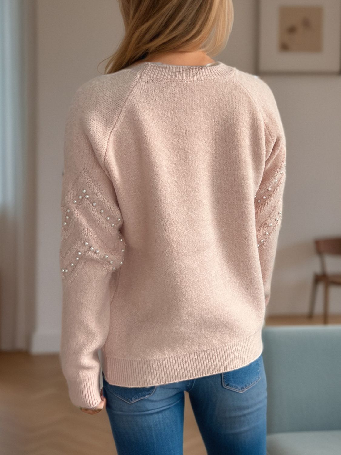 Sofía - Pullover mit Perlenbesatz warm