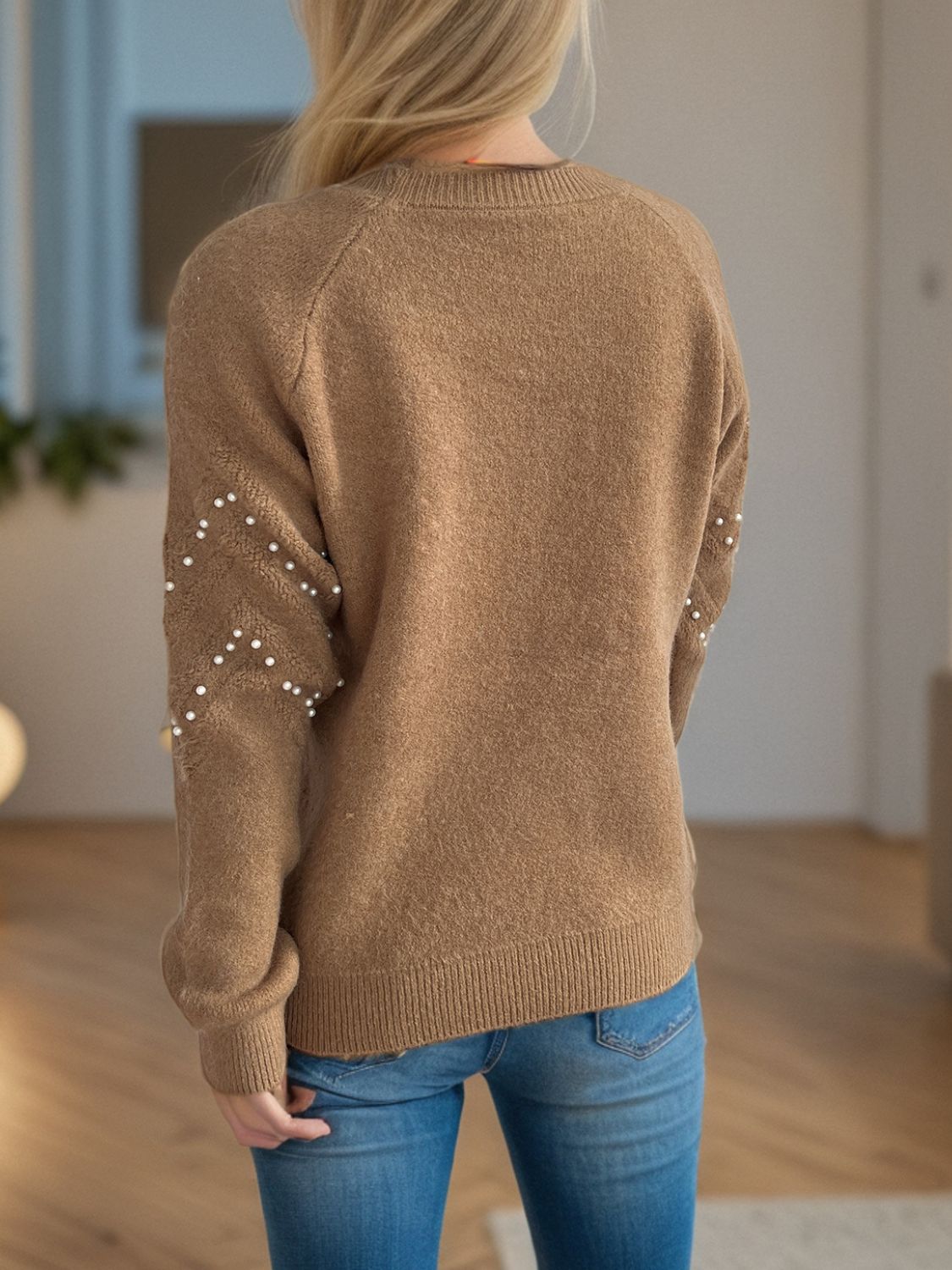 Sofía - Pullover mit Perlenbesatz warm