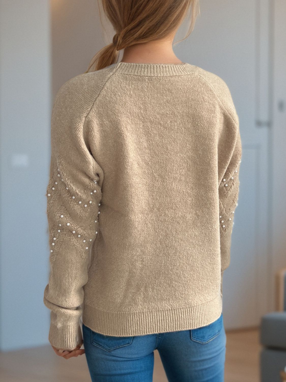 Sofía - Pullover mit Perlenbesatz warm