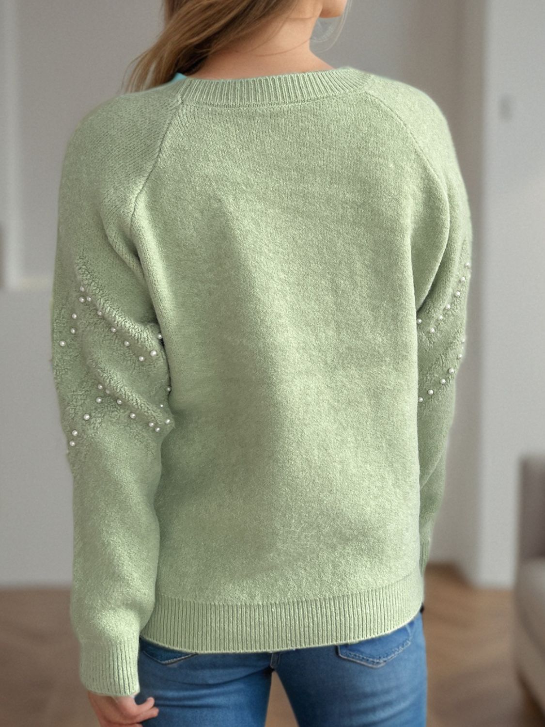 Sofía - Pullover mit Perlenbesatz warm