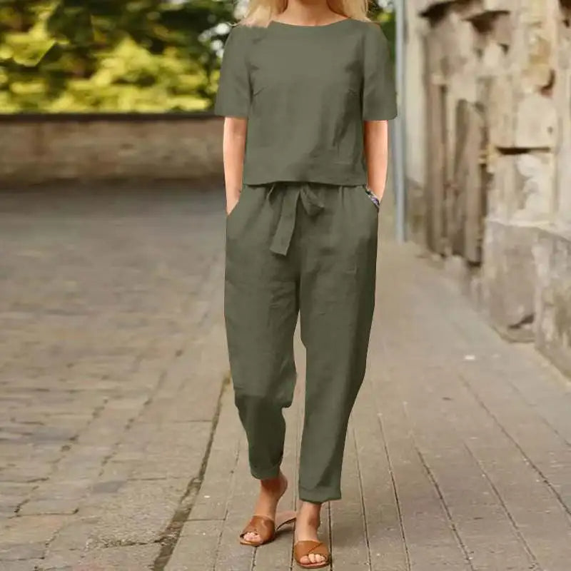 Sommer-Frühling Set: Luftiges & Stilvolles Outfit in Vielseitigen Farben – Ideal für warme Tage