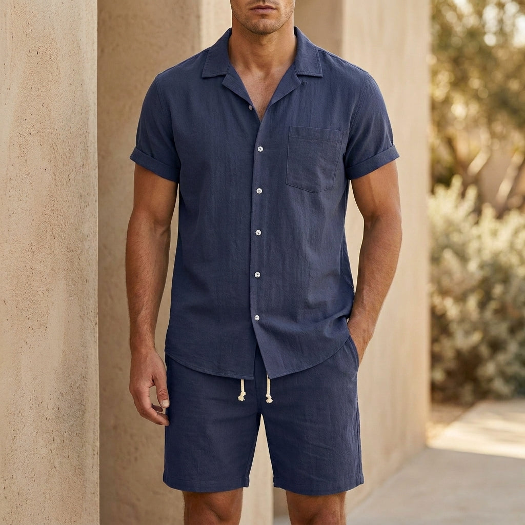 Sommer Zweiteiler Herren | Kurzarmhemd & Shorts – Lässiges Set