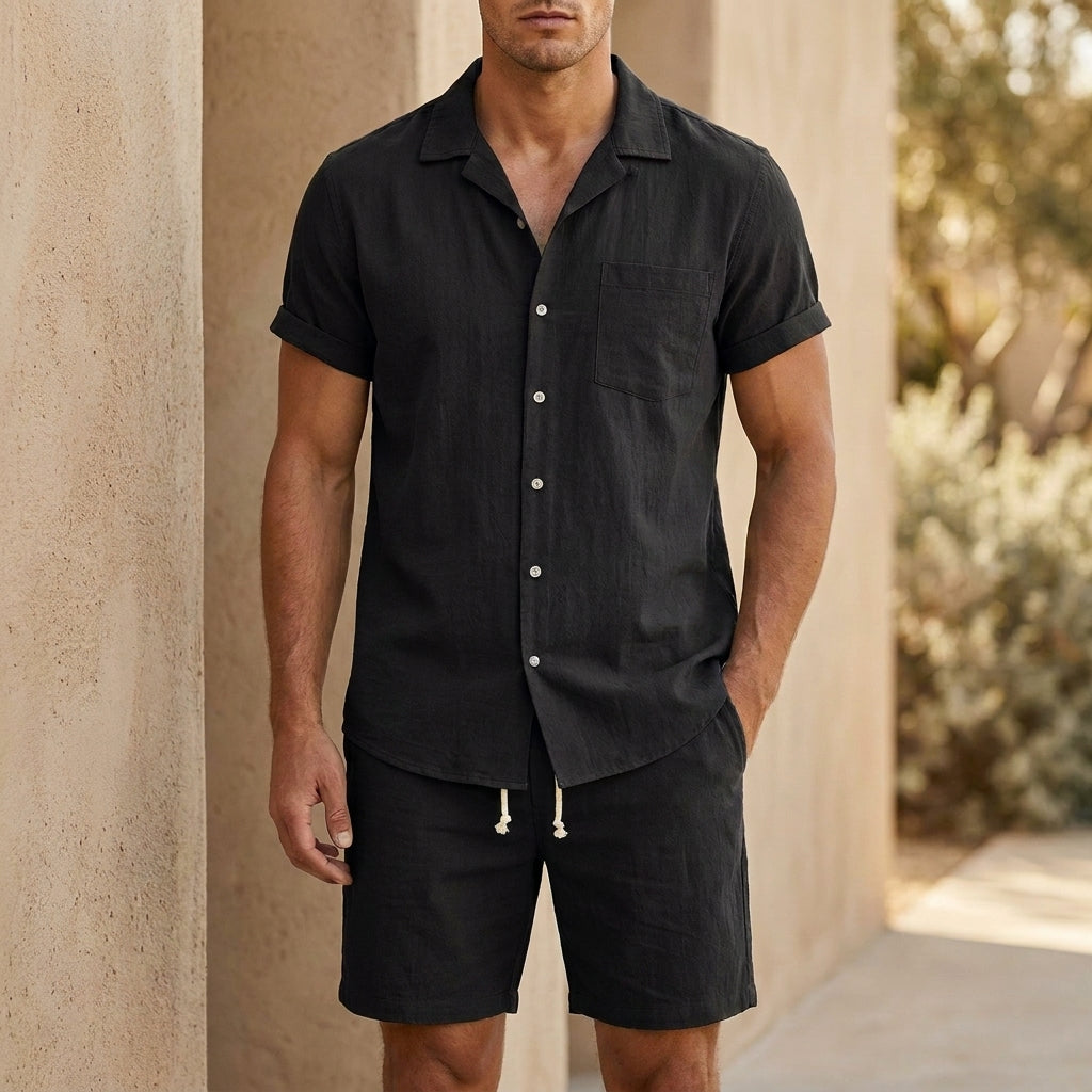 Sommer Zweiteiler Herren | Kurzarmhemd & Shorts – Lässiges Set