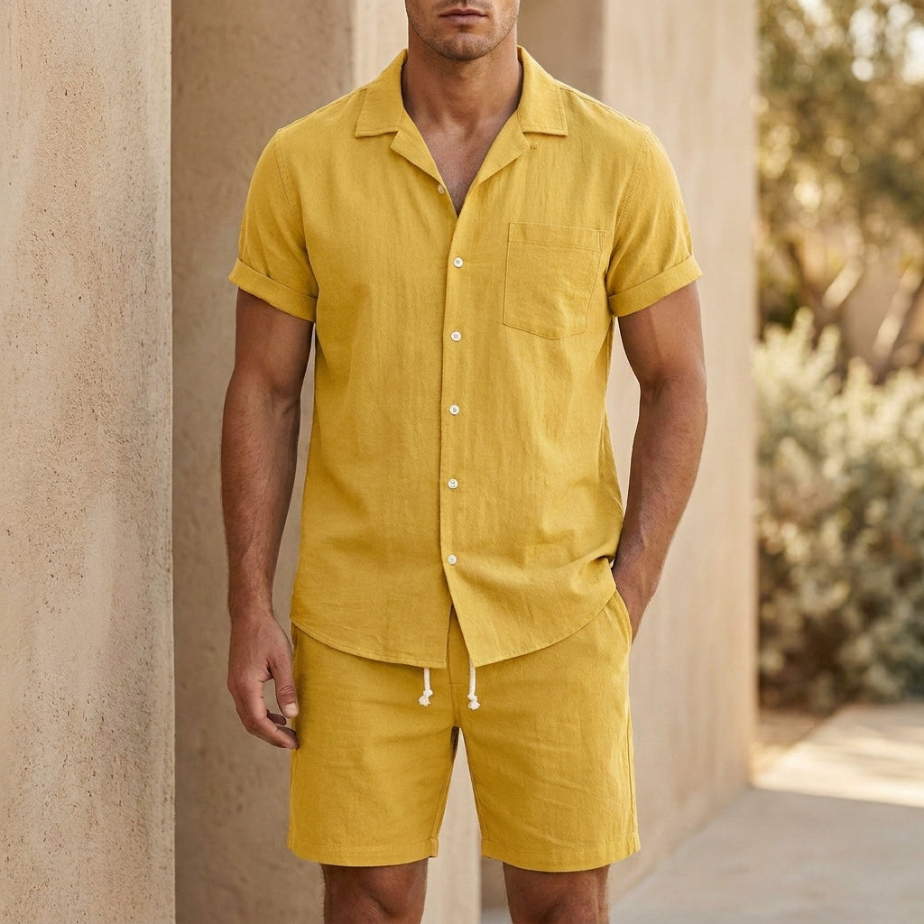 Sommer Zweiteiler Herren | Kurzarmhemd & Shorts – Lässiges Set