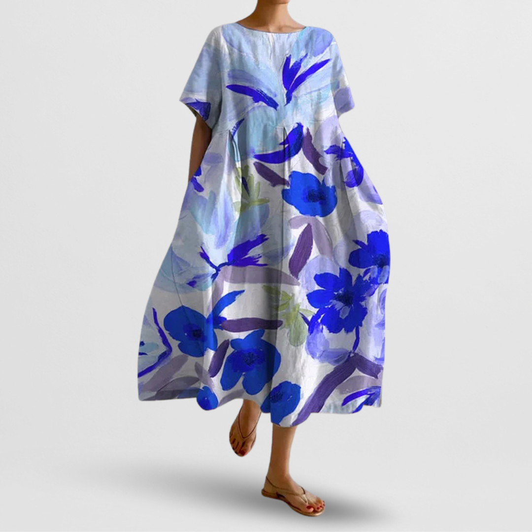 Sommerkleid Damen | Kunstvoller Blumenprint & Oversized-Komfort
