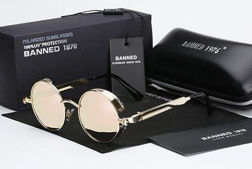 Sonnenbrille Retro Runde Herren | Polarisiert & Steampunk Design