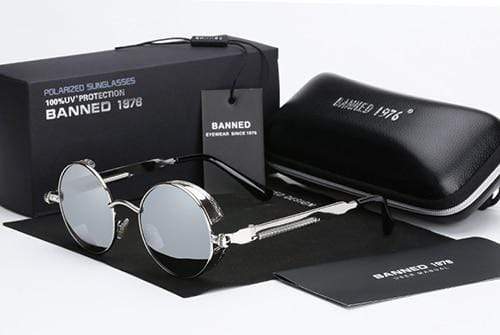 Sonnenbrille Retro Runde Herren | Polarisiert & Steampunk Design