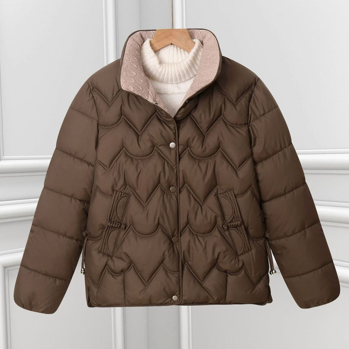 Steppjacke Damen | Bogensteppung & Stehkragen