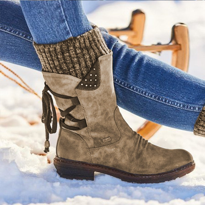 Stiefeletten Damen | Floral & Schnallen-Design
