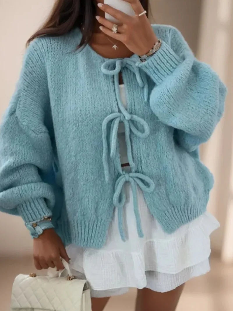 Strickcardigan Damen | Schleifen & Wärmend