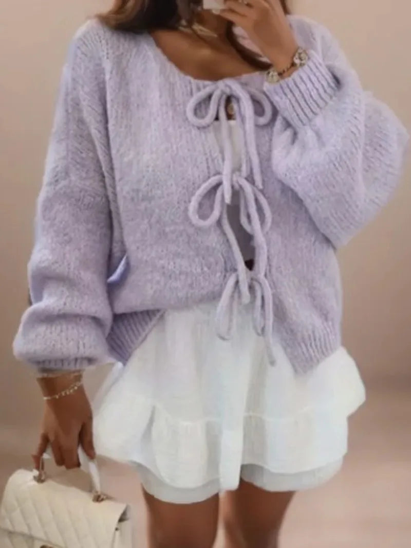 Strickcardigan Damen | Schleifen & Wärmend