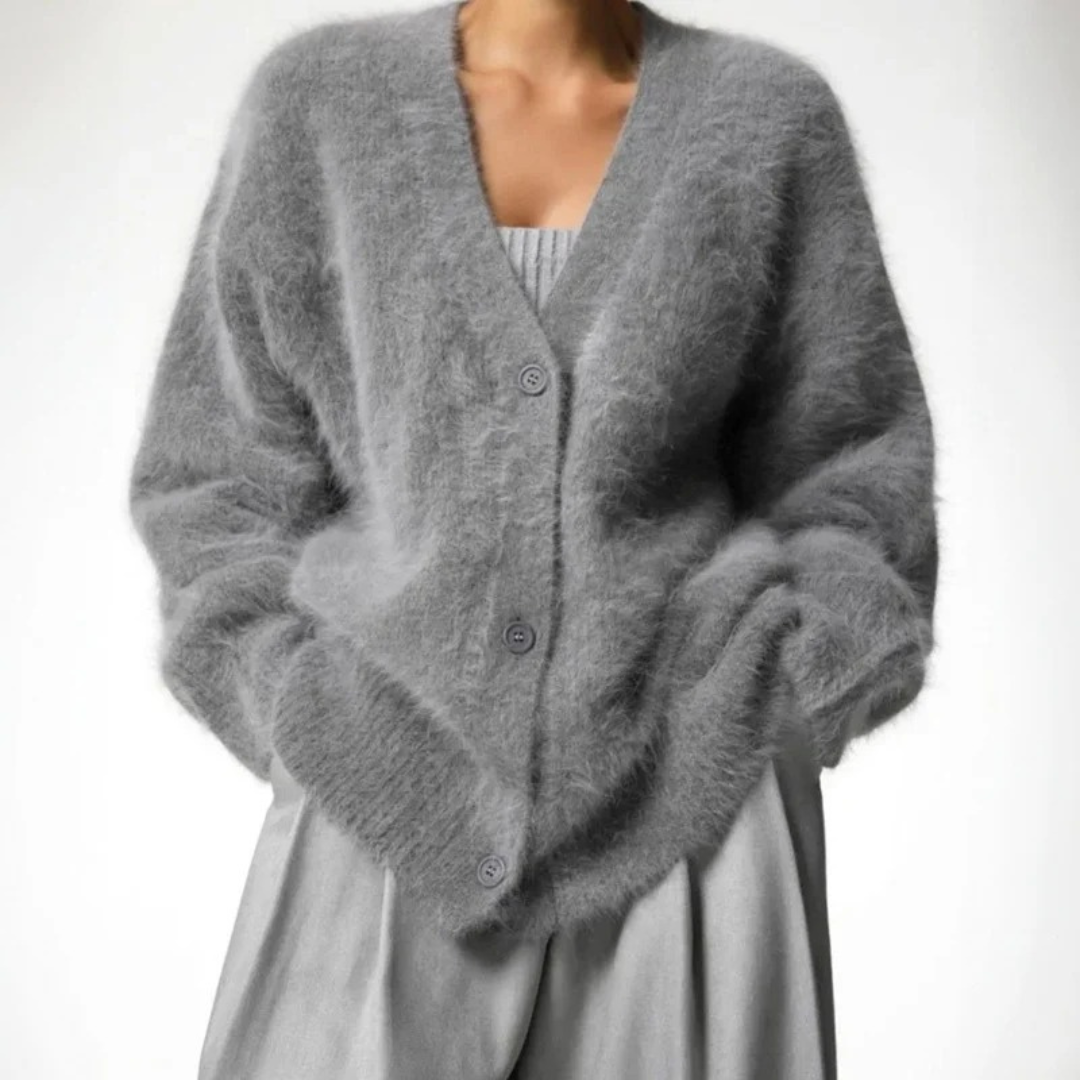 Strickjacke Damen | Flauschig & Weicher V-Ausschnitt 3