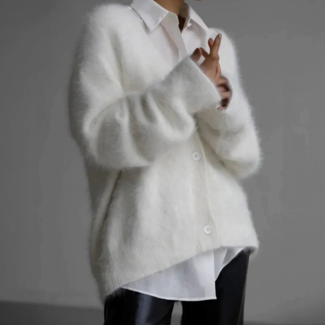 Strickjacke Damen | Flauschig & Weicher V-Ausschnitt 5