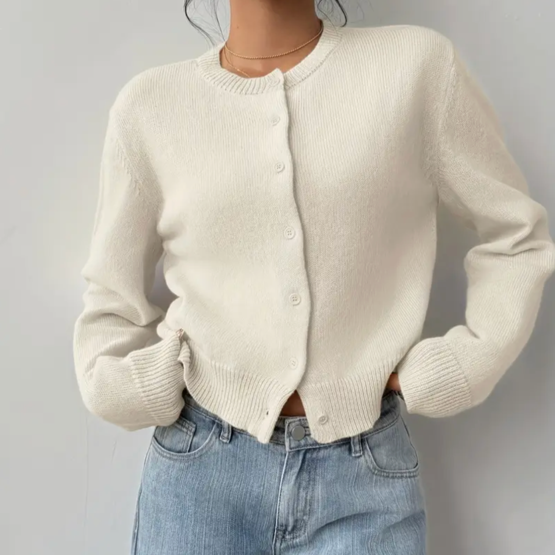 Strickjacke Damen | Kurzer Schnitt & Knopfleiste