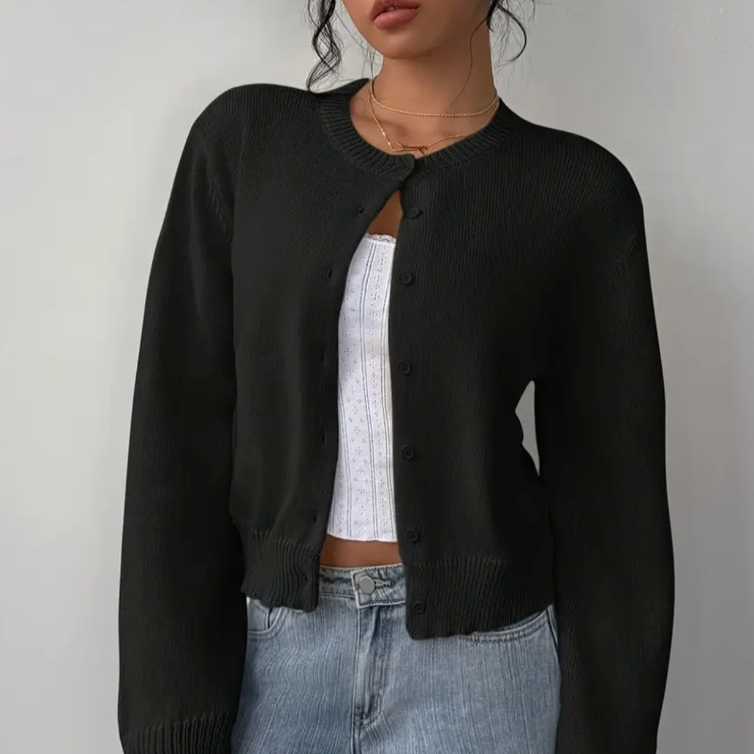 Strickjacke Damen | Kurzer Schnitt & Knopfleiste