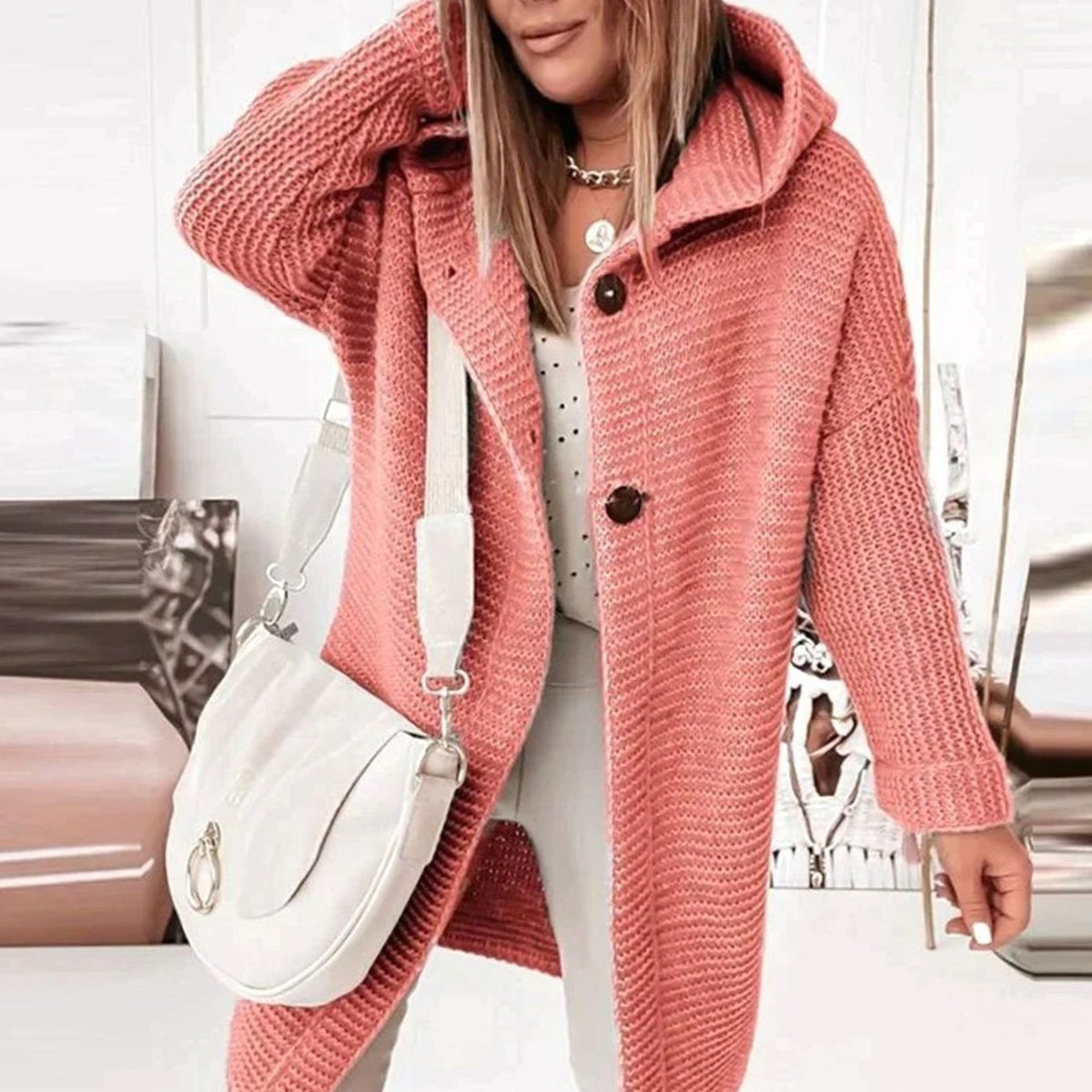 Strickjacke Damen mit Kapuze | Weich & Gemütlich