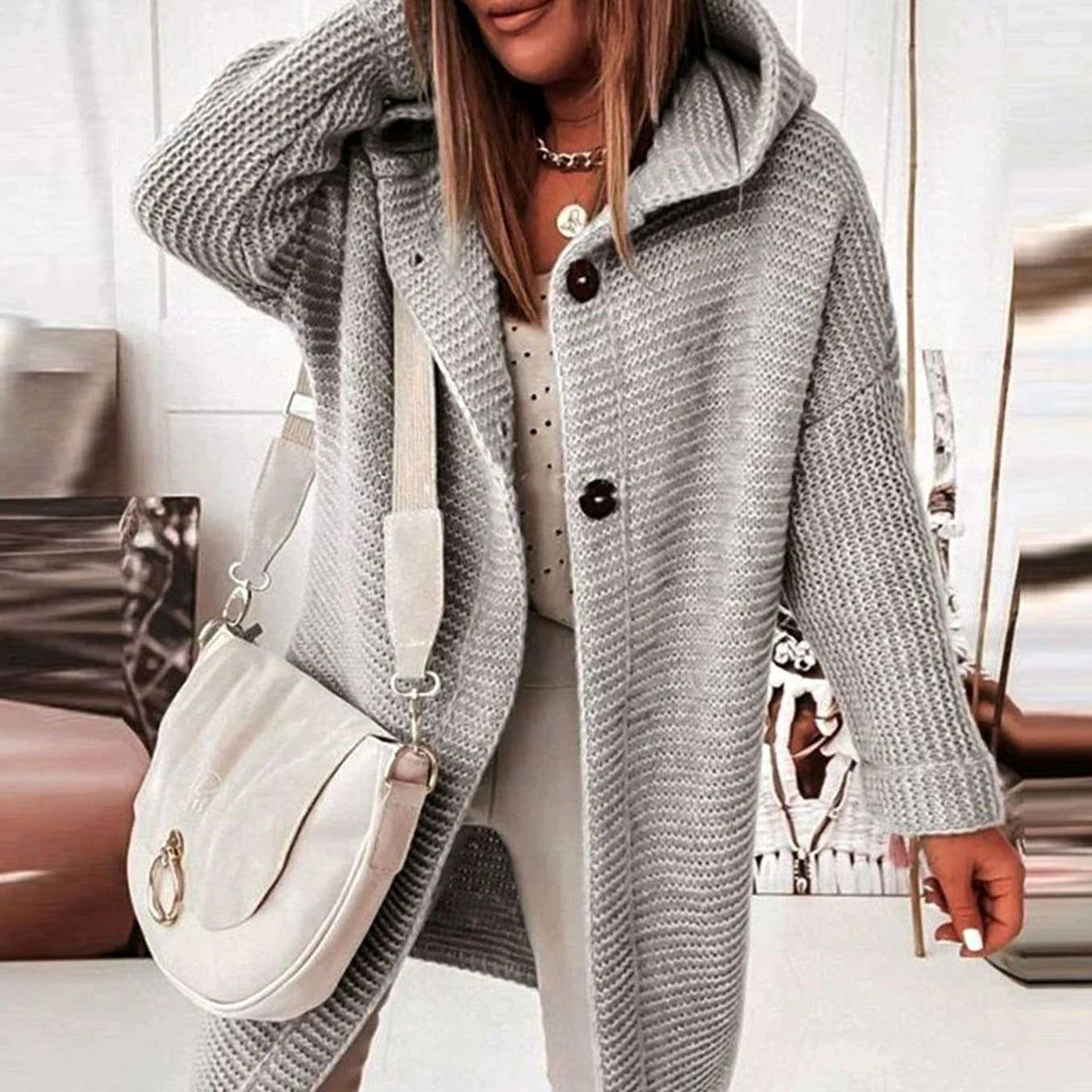 Strickjacke Damen mit Kapuze | Weich & Gemütlich