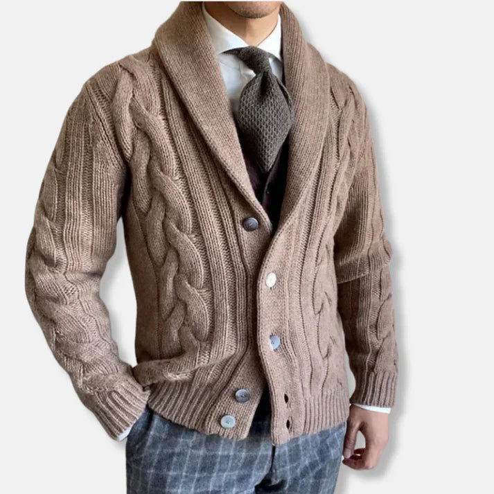 Strickjacke Herren | Zeitlos Elegant mit Schalkragen