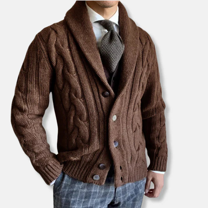 Strickjacke Herren | Zeitlos Elegant mit Schalkragen