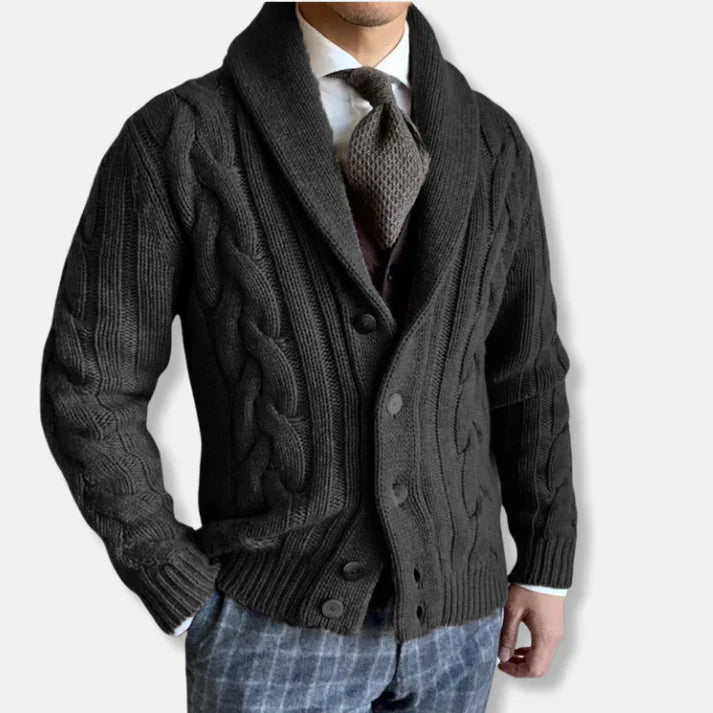 Strickjacke Herren | Zeitlos Elegant mit Schalkragen