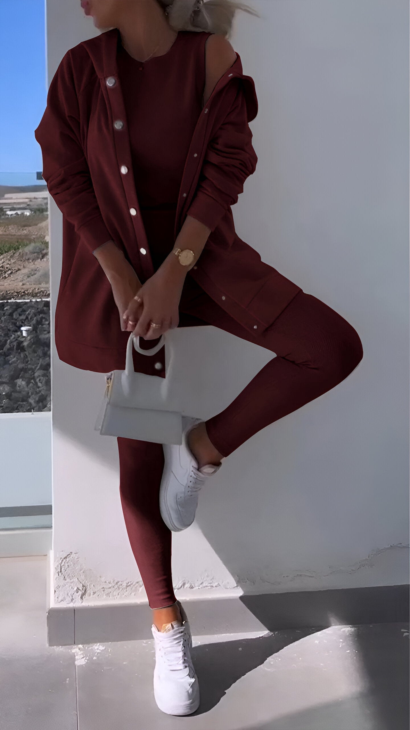 Strickjacke mit Kapuzensweatshirt