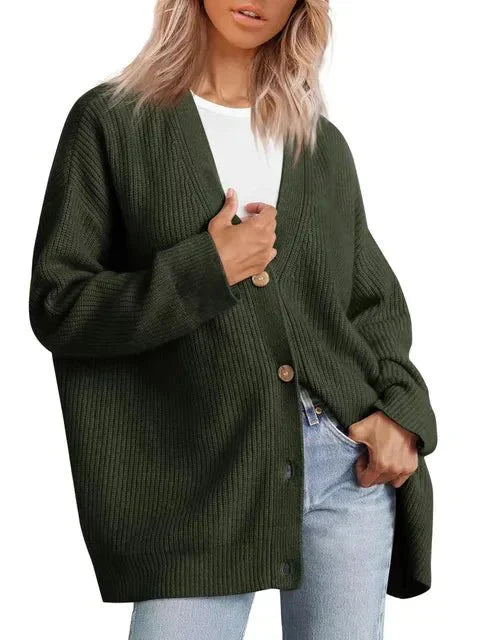 Strickjacke mit V-Ausschnitt