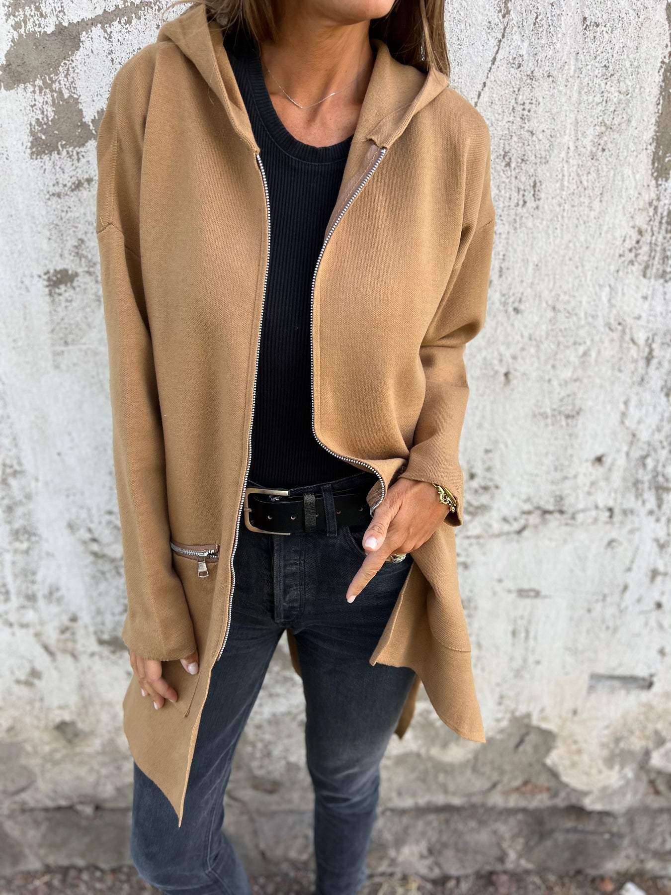 Strickjacke mit Reißverschluss und langen Ärmeln 9