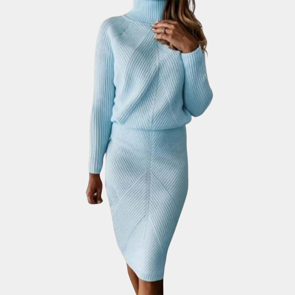 Stylisches Rollkragen-Winterkleid